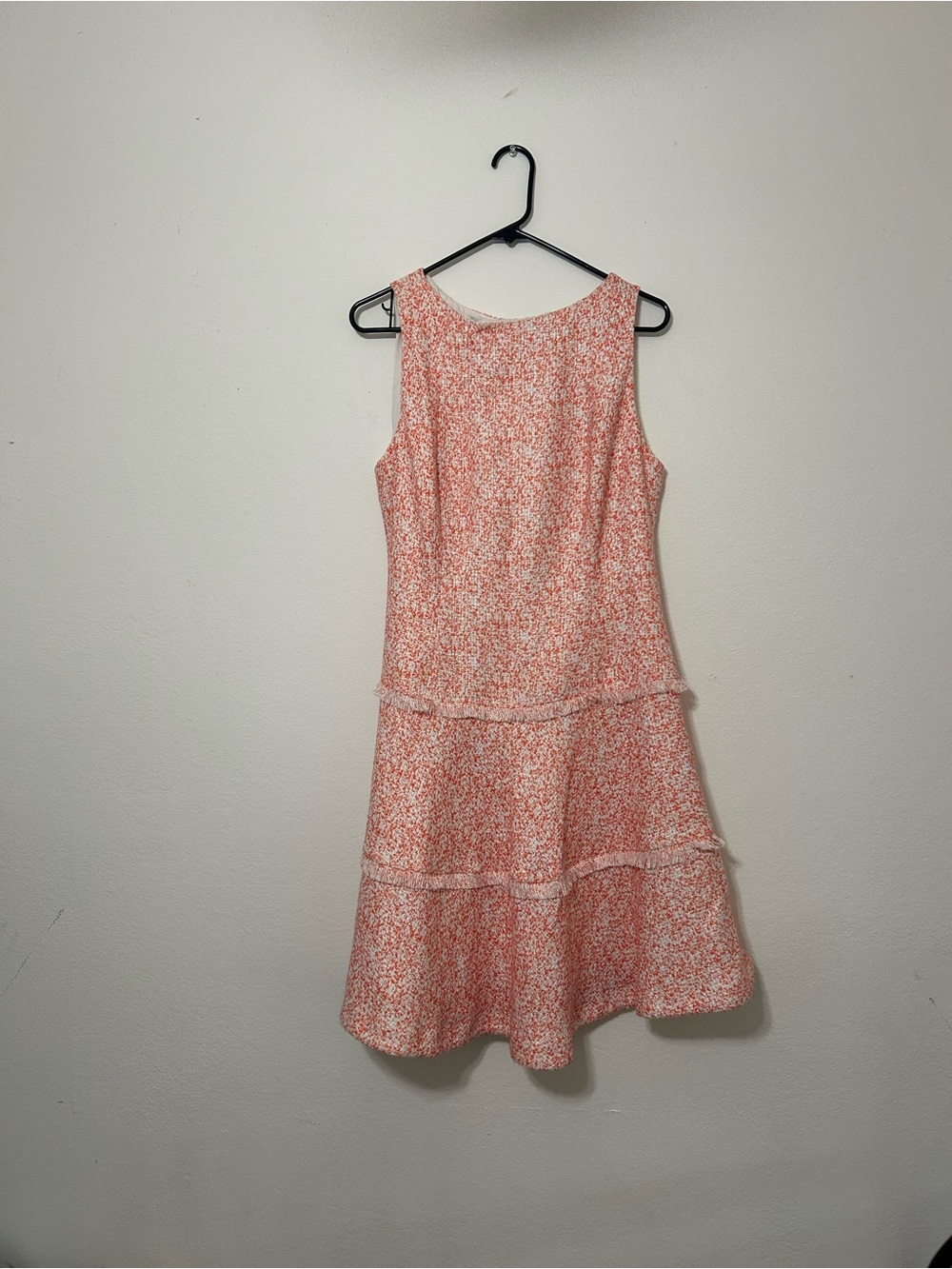 Sleeveless Pink Speckled Tiered Mini Dress